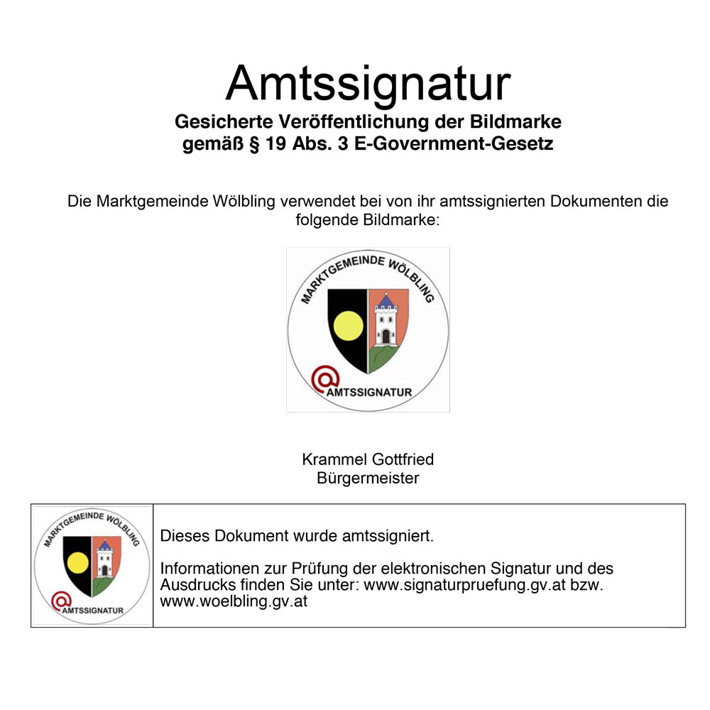 Amtssignatur Marktgemeinde Wölbling